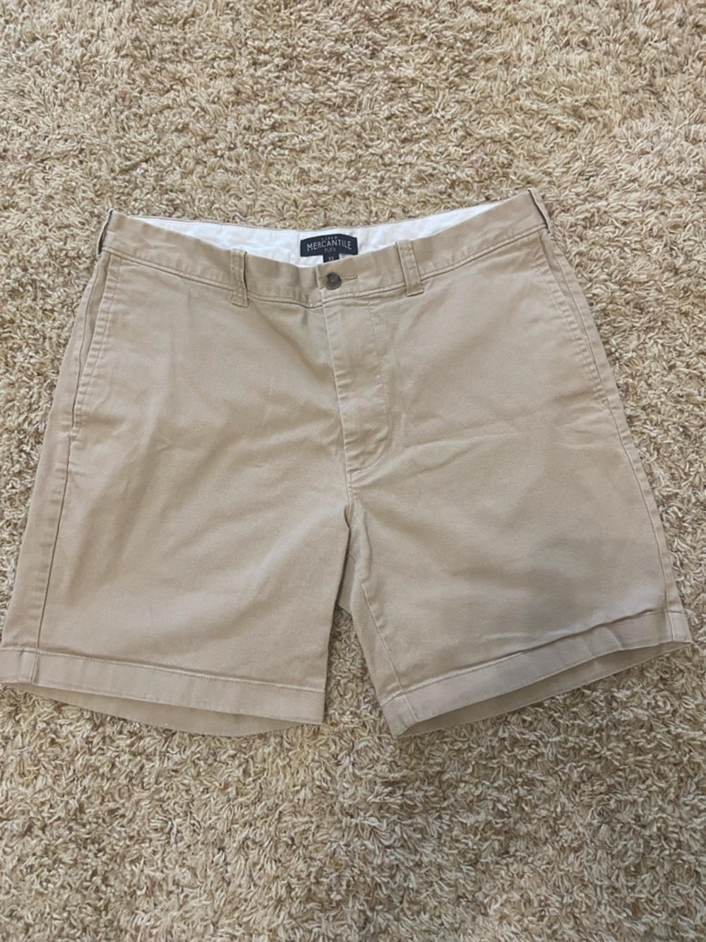 J. Crew Men's Tan Flat-Front Chino Shorts
